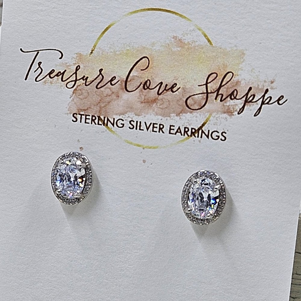 Sterling Silver Crystal Lake Earrings
